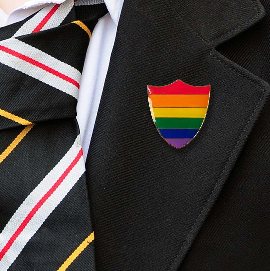 Rainbow Shield Badge on blazer-1