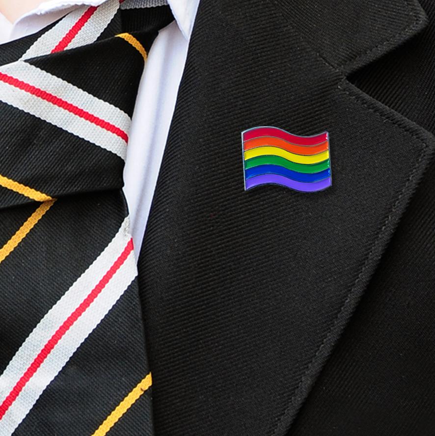 rainbow flag badge on blazer-1