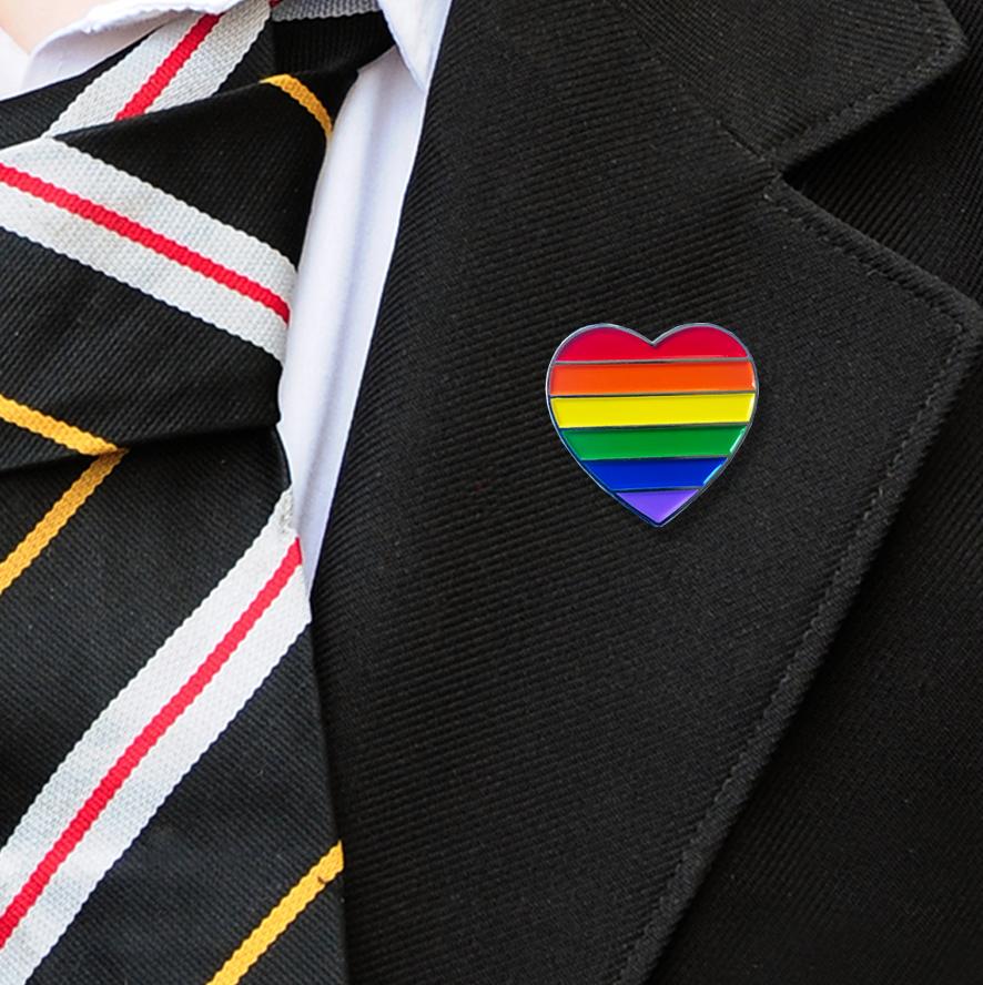 RAINBOW HEART BADGE ON BLAZER-1