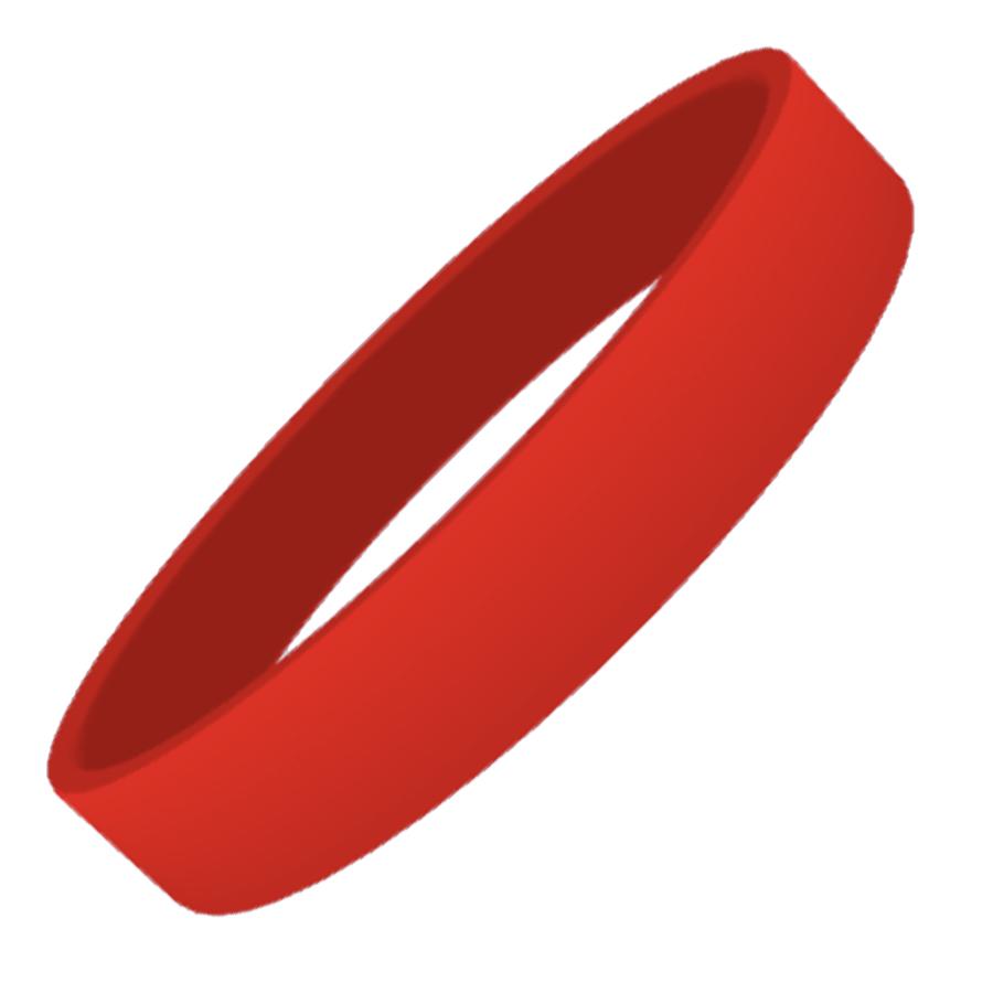 Red Plain Silicon Wristband-0