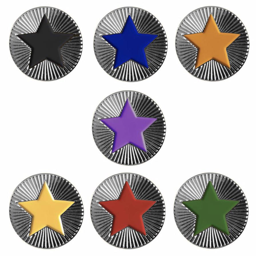 Round on Silver with Star badges-0