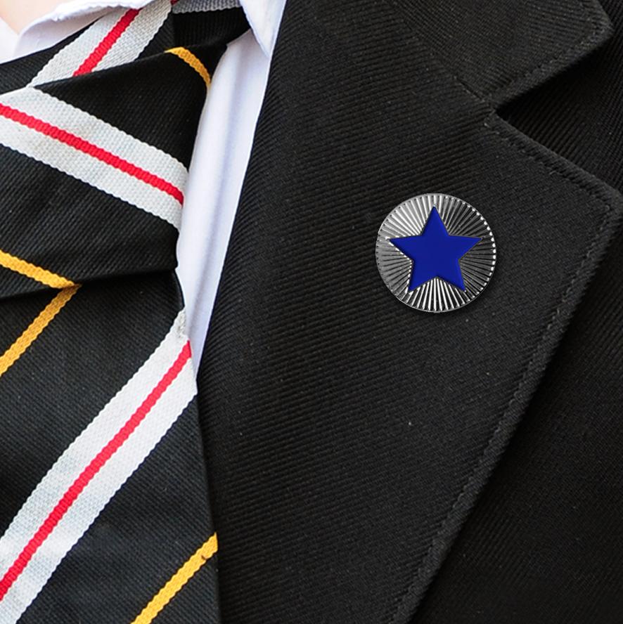Round on Silver with Blue Star badges-1