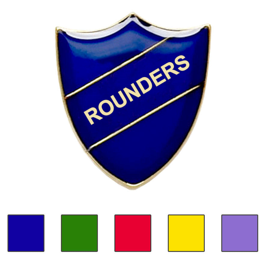 Coloured Shield Shaped Rounders Badges-0