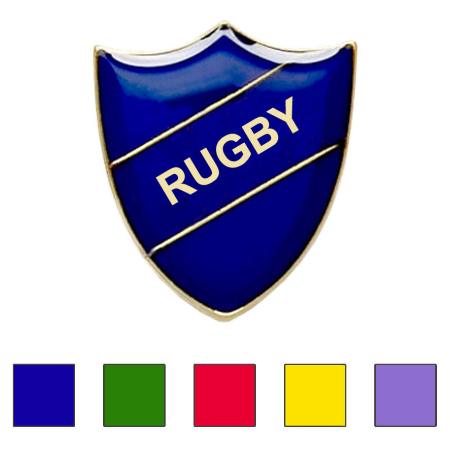 Coloured Shield Shaped Rugby Badges-0