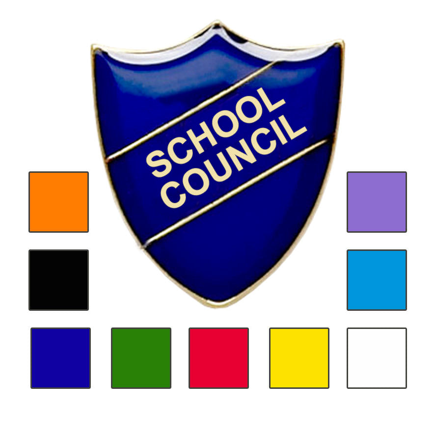 Coloured Shield Shaped School Council Badges-0