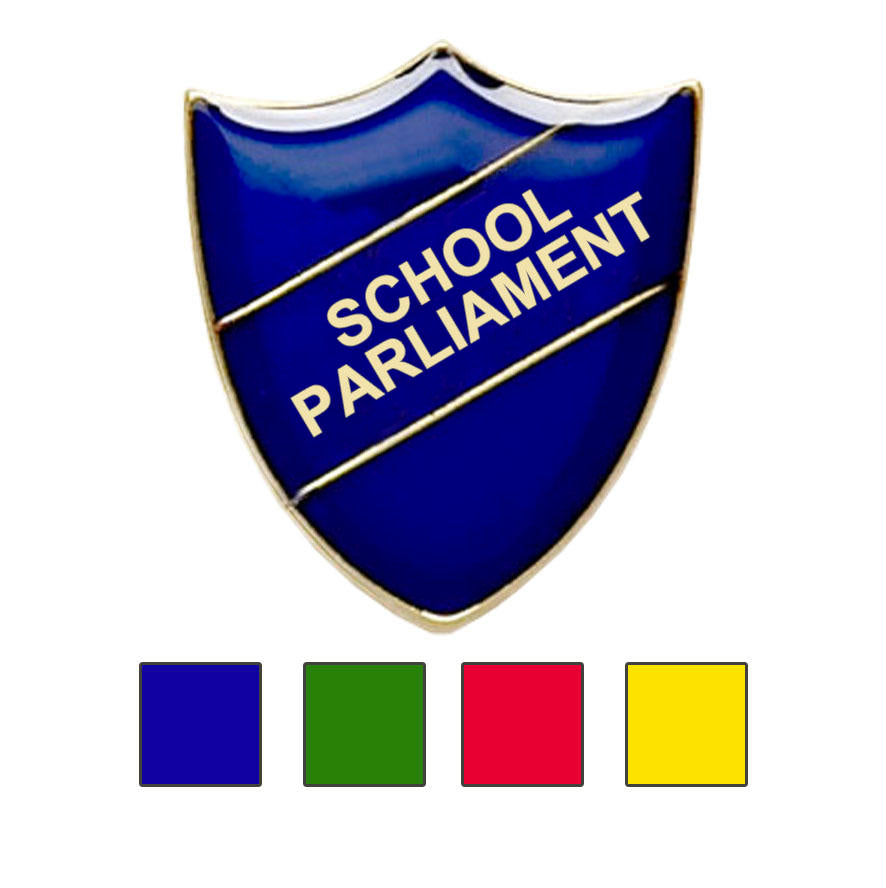 Coloured Shield Shaped School Parliament Badges-0