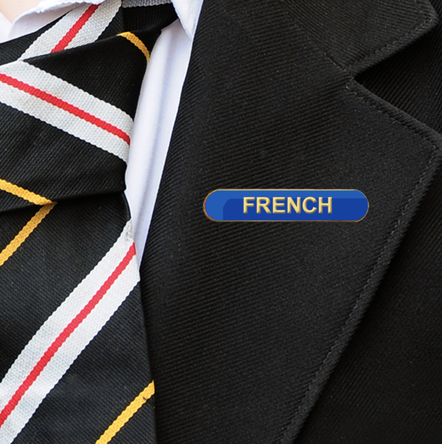 french bar badge blue on blazer-1