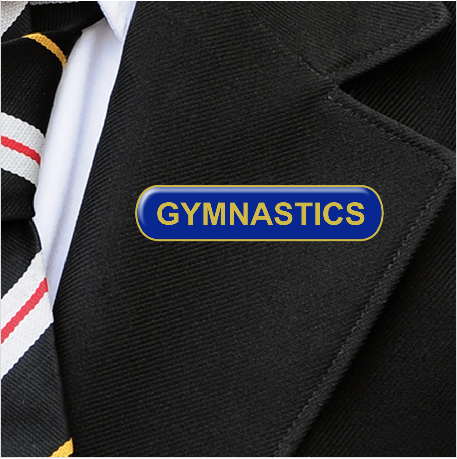 Blue Bar Shaped Gymnastics Badge-1