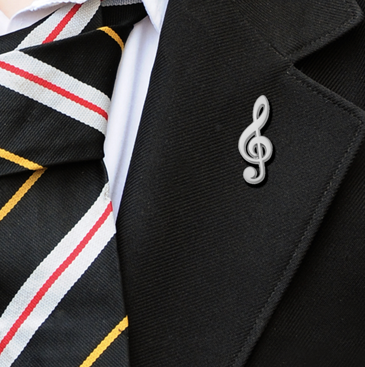 TREBLE CLEF BADGE SILVER-2