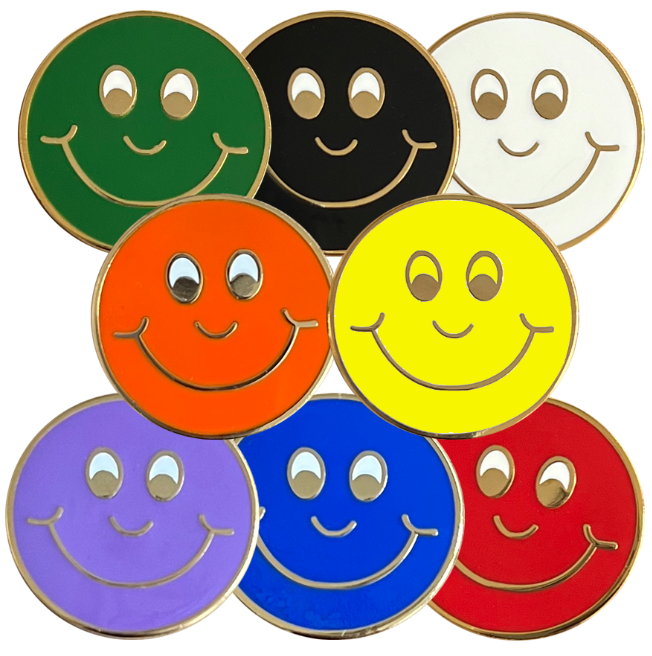 SMILEY FACE ROUND BADGE-0