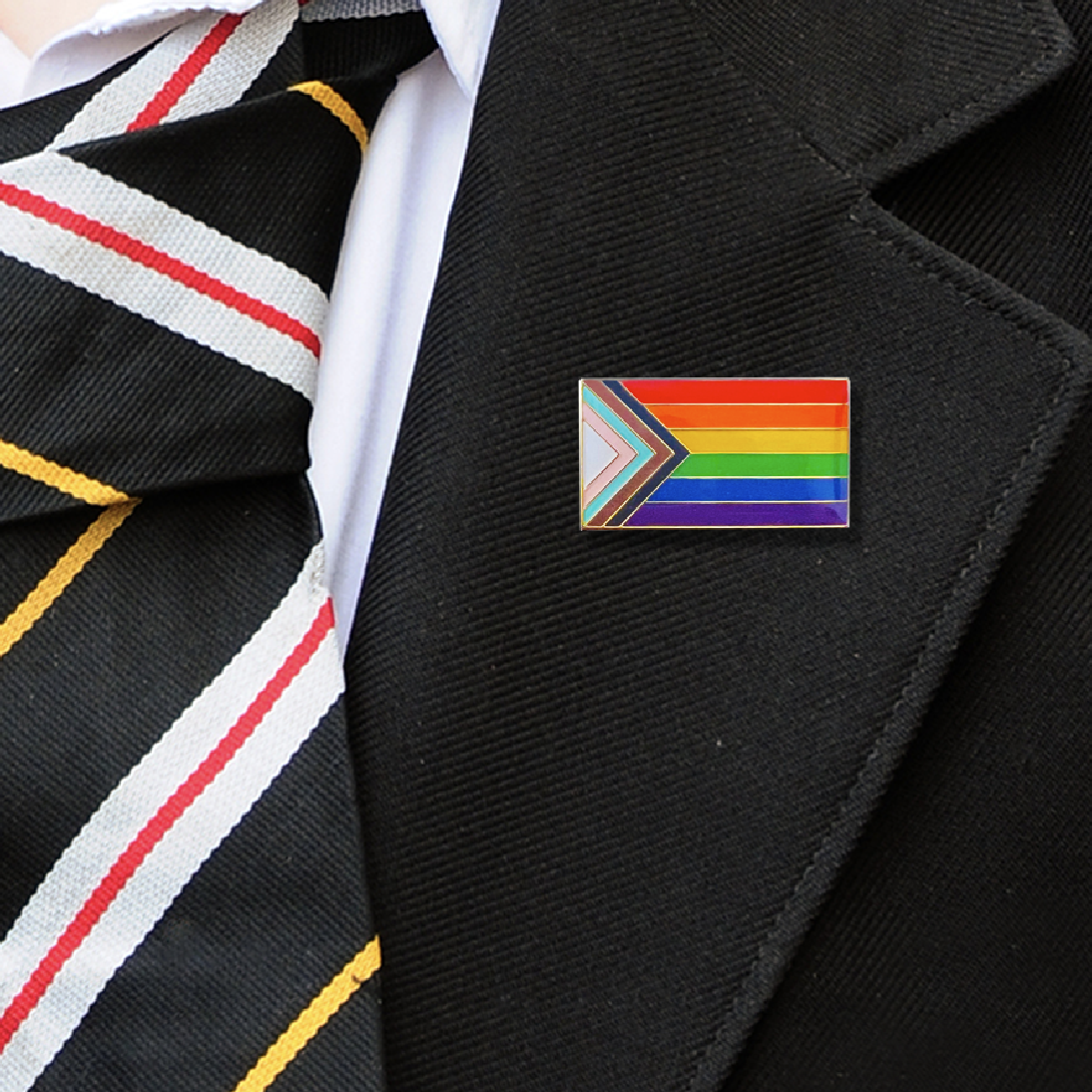 DIVERSITY RAINBOW FLAG BADGE on blazer-1
