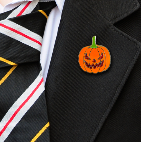 Halloween Pumpkin Badge on Blazer-1