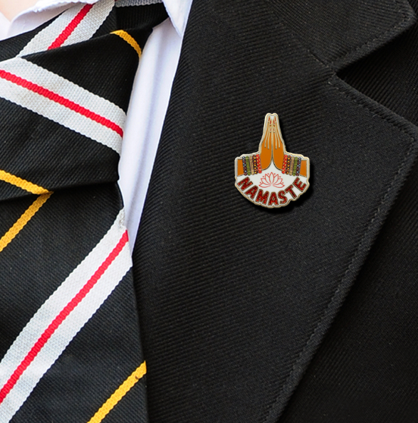 Diwali Namaste Enamel Badge-1