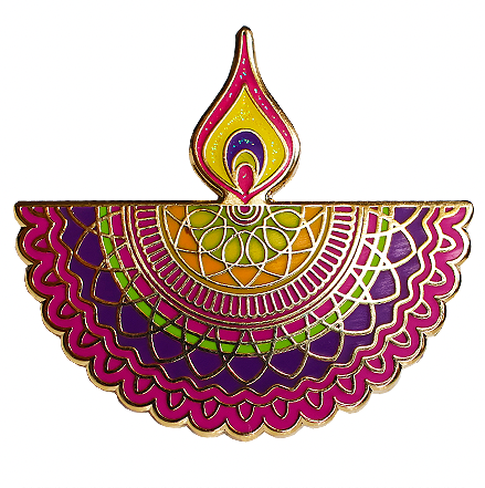 Diwali Diva Lamp Enamel Badge-0