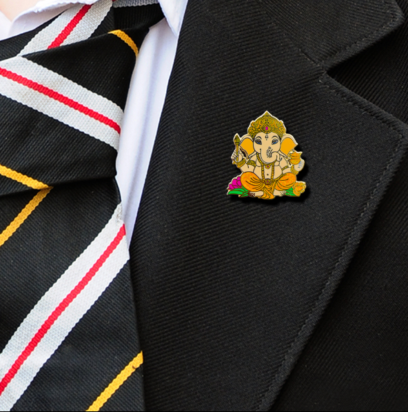Diwali Ganesh Enamel Badge-1