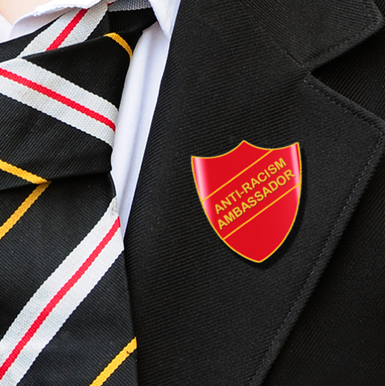 ANTI-RACISM AMBASSADOR SHIELD BADGES RED-3
