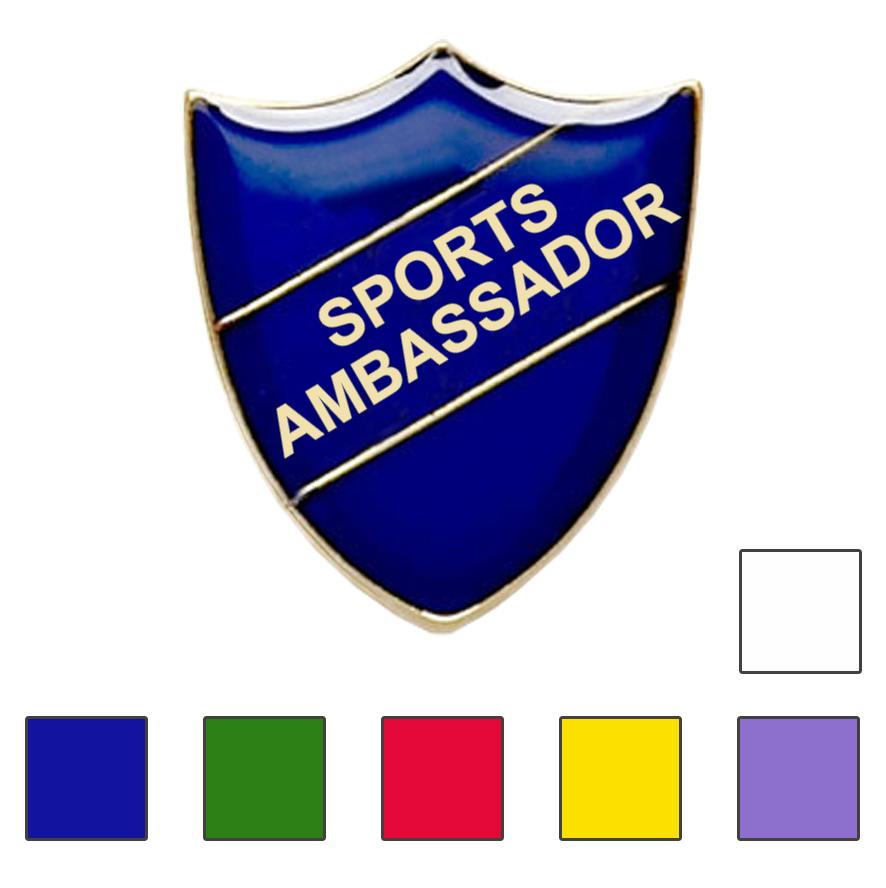 Coloured Shield Shaped Sports Ambassador Badges-0