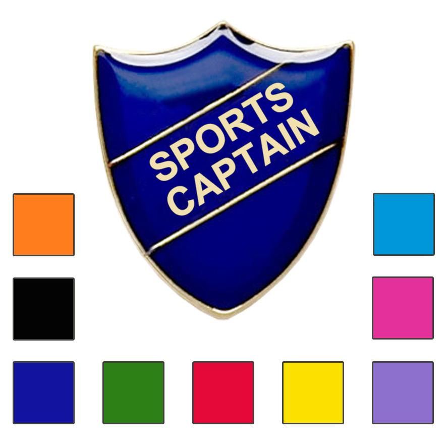 Coloured Shield Shaped Sports Captain Badges-0