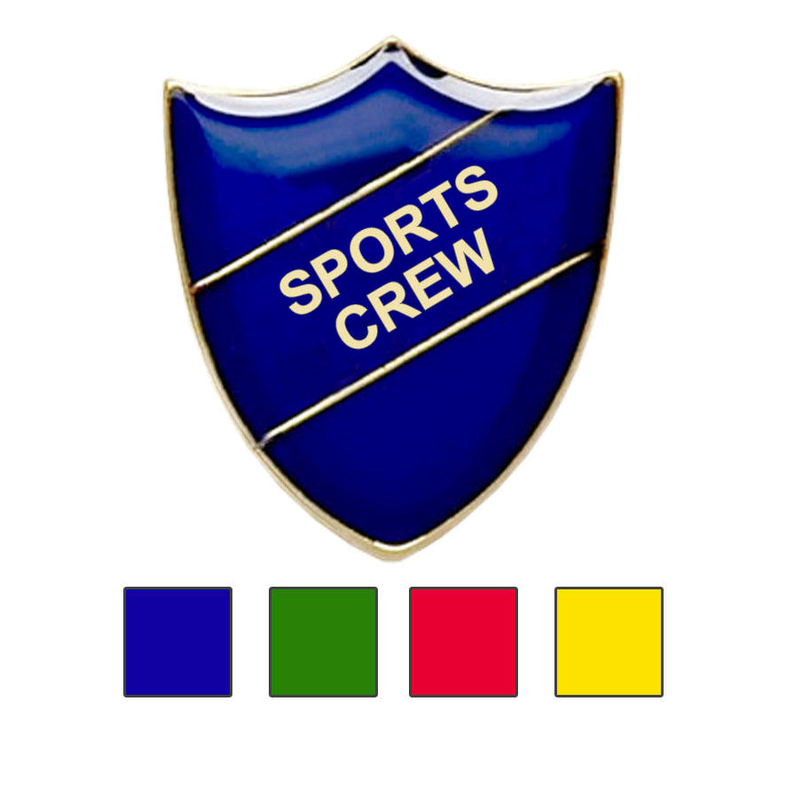 Coloured Shield Shaped Sports Crew Badges-0