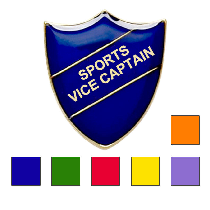 Coloured Shield Shaped Sports Vice Captain Badges-0