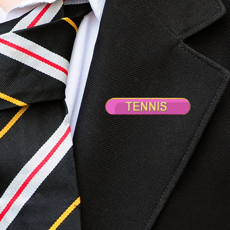 Orange Bar Shaped Tennis Badge-5