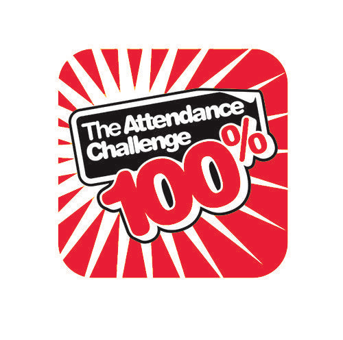 100% Red Attendance Challenge Badge-0