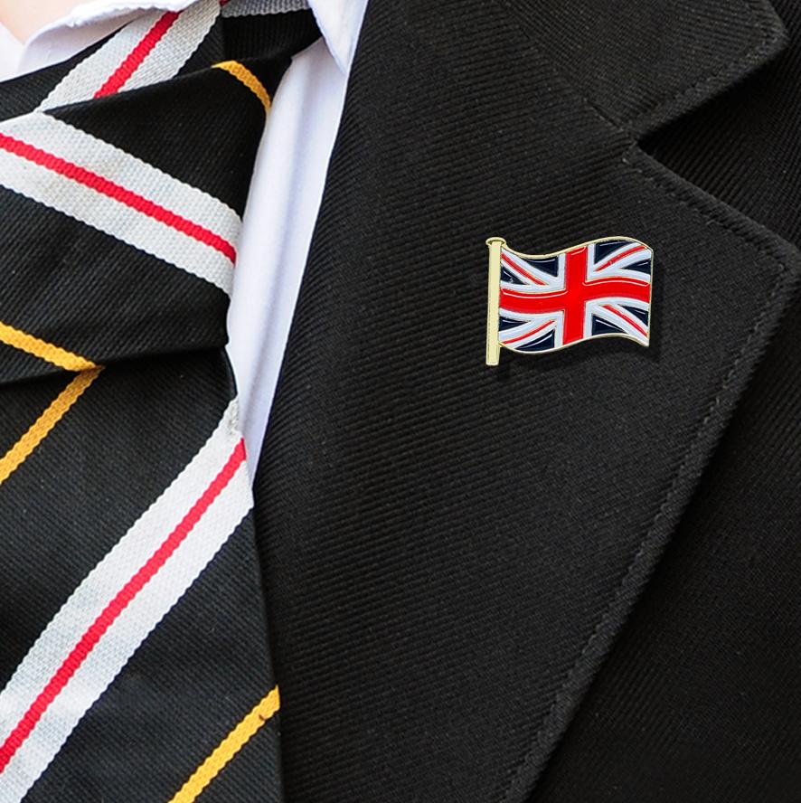 United Kingdom Flag Badge on Lapelle-1