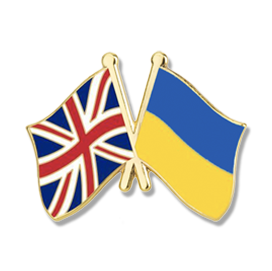 UK UKRAINE DOUBLE FLAG-0