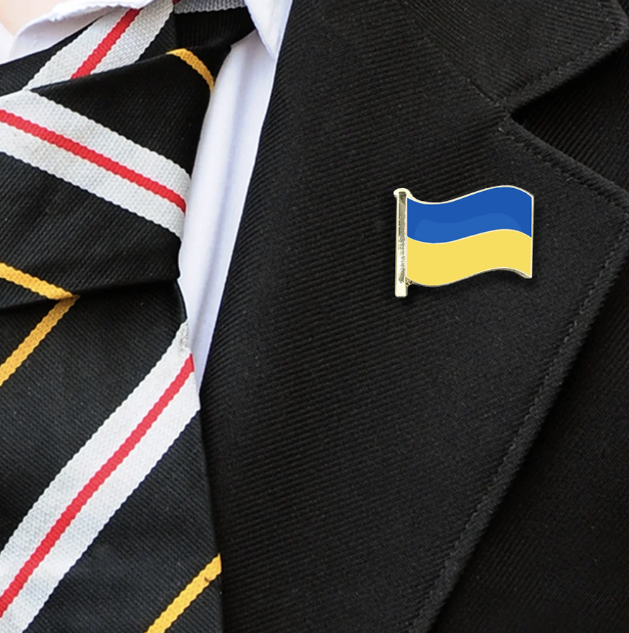 UKRAINE FLAG BADGE ON BLAZER-1
