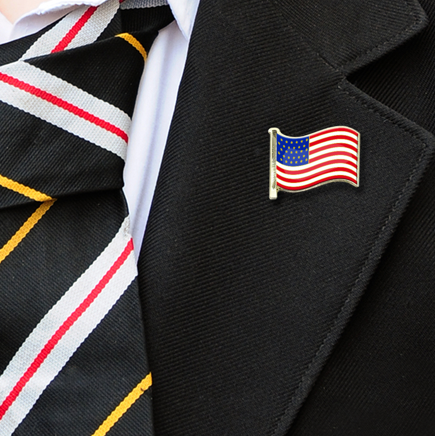 USA Flag Badge on Lapelle-1