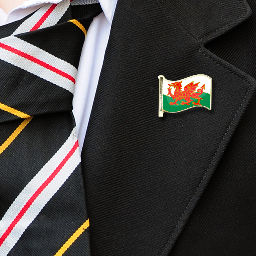 Wales Flag Badge on Lapelle-1