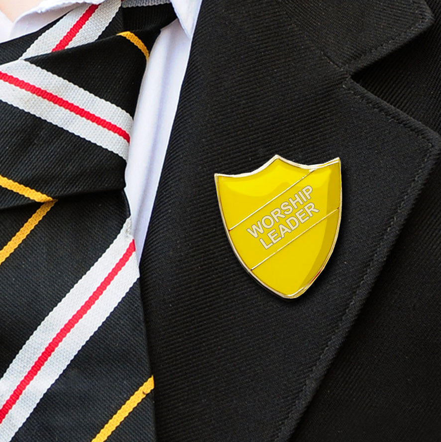 Yellow Shield Shaped Worship Leader Badge-5