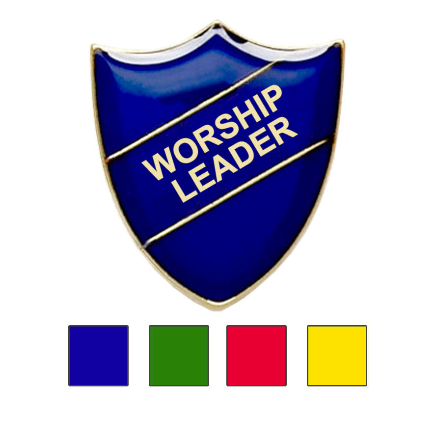 Coloured Shield Shaped Worship Leader Badges-0